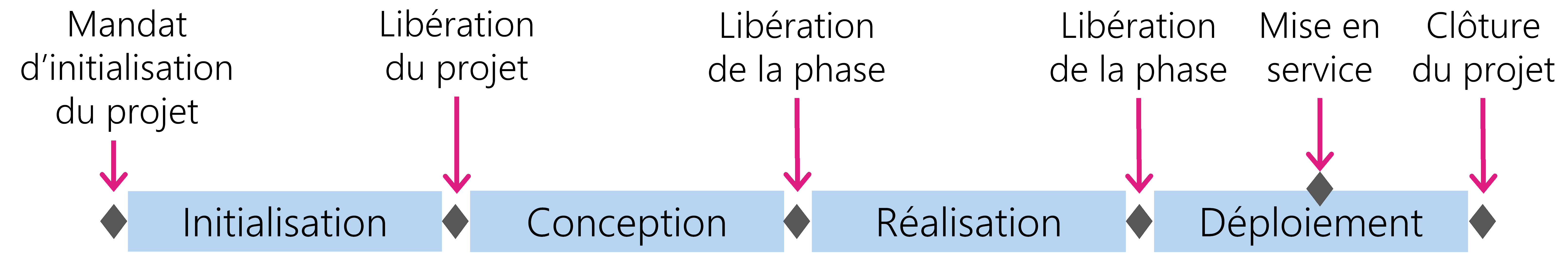 Figure 1: Exécution des projets BVA en phases à l'aide de jalons